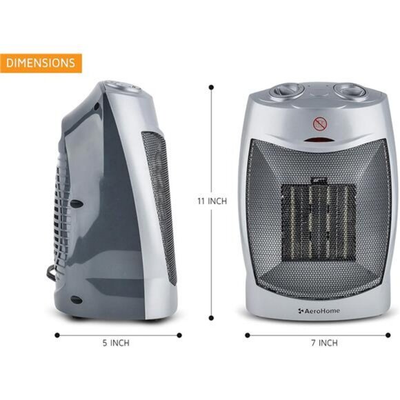 1500W / 750W Ceramic Portable Space Heater Indoor Electric Heater with Overheat - Picture 2 of 7